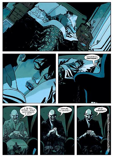 Una tavola di Nicola Mari da "Dylan Dog. I racconti di domani - Della morte e del cielo". Testi di Tiziano Sclavi.