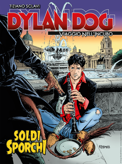 La copertina inedita di Dylan Dog. Viaggio nell'Incubo n.65 "Soldi sporchi", realizzata da Bruno Brindisi.