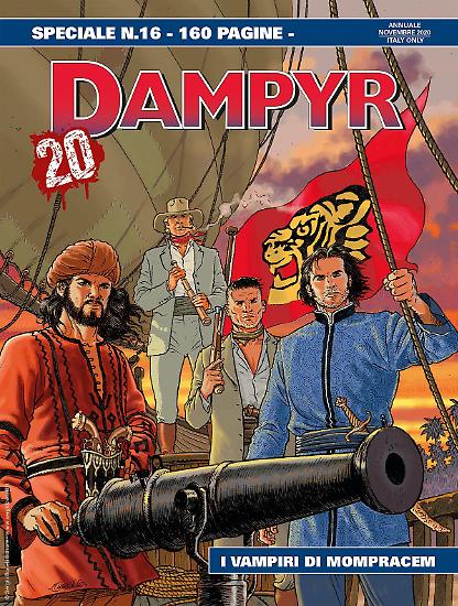 La copertina di Enea Riboldi per "I vampiri di Mompracem", Speciale Dampyr n.16.