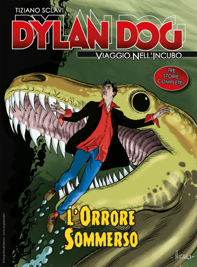 La copertina inedita di Dylan Dog. Viaggio nell'Incubo n.73 "L'orrore sommerso", realizzata da Marco Nizzoli.