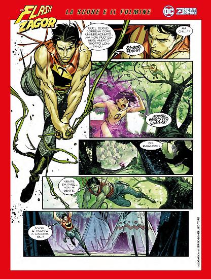 Flash/Zagor. La Scure e il Fulmine, testi di Giovanni Masi & Mauro Uzzeo, disegni di Davide Gianfelice con i colori di Luca Saponti.