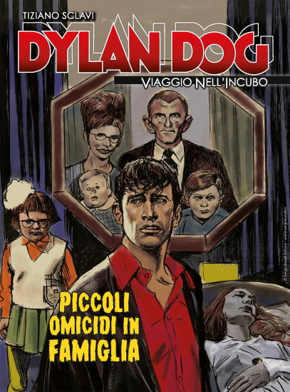 La copertina inedita di Dylan Dog. Viaggio nell'Incubo n.78 "Piccoli omicidi in famiglia", realizzata da Carlo Ambrosini.