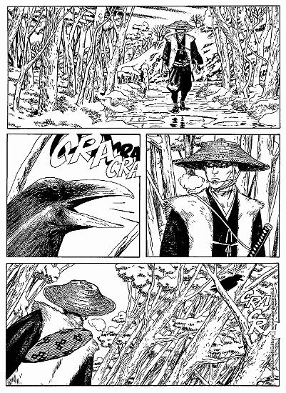 Una tavola di Andrea Accardi da "Chanbara. La redenzione del samurai". Testi di Roberto Recchioni.