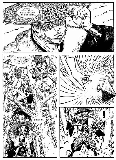 Una tavola di Andrea Accardi da "Chanbara. La redenzione del samurai". Testi di Roberto Recchioni.