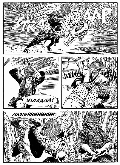 Una tavola di Andrea Accardi da "Chanbara. La redenzione del samurai". Testi di Roberto Recchioni.