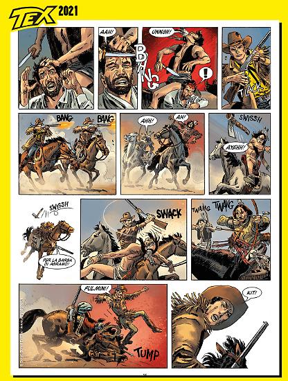 Anteprima 2021 - Tex Romanzo a fumetti. Tavola di Alfonso Font, colori di Matteo Vattani