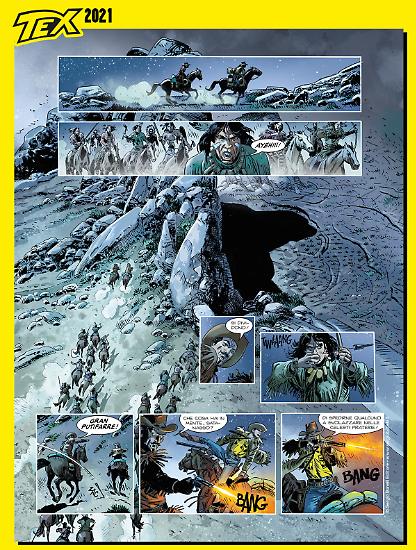 Anteprima 2021 - Tex Romanzo a fumetti. Tavola di Alfonso Font, colori di Matteo Vattani