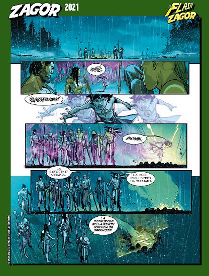 Zagor 2021 - The Flash/Zagor #0 tavola di Davide Gianfelice, colori di Luca Saponti.