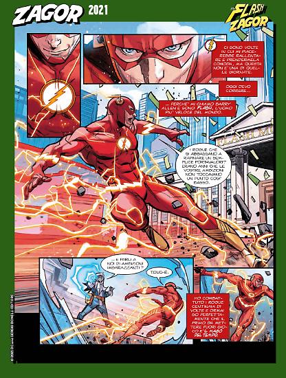 Zagor 2021 - The Flash/Zagor #0 tavola di Davide Gianfelice, colori di Luca Saponti.