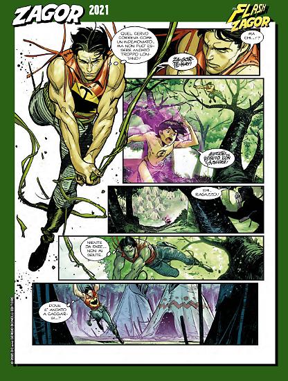 Zagor 2021 - The Flash/Zagor #0 tavola di Davide Gianfelice, colori di Luca Saponti.