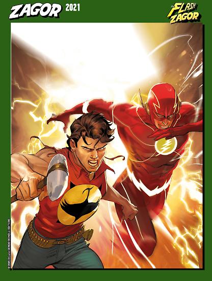 Zagor 2021 - The Flash/Zagor #0 l'illustrazione di Emiliano Mammucari per la copertina dell'edizione da edicola.