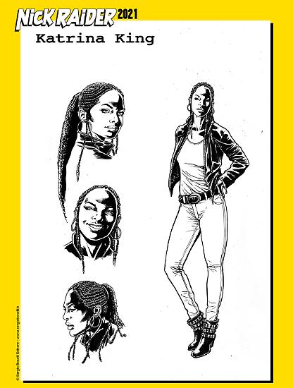 Nick Raider 2021 - Studio per il personaggio di Katrina King realizzato da Rosario Raho