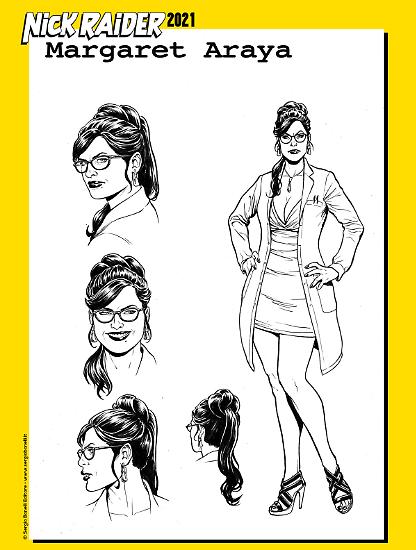 Nick Raider 2021 - Studio per il personaggio di Margaret Araya realizzato da Rosario Raho