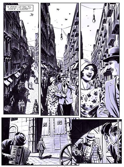 Una tavola di "Il commissario Ricciardi. Vipera". Disegni di Lucilla Stellato, testi di Sergio Brancato dal romanzo di Maurizio de Giovanni.