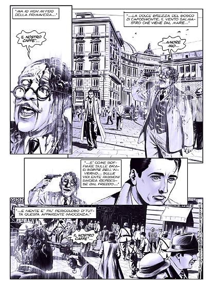 Una tavola di "Il commissario Ricciardi. Vipera". Disegni di Lucilla Stellato, testi di Sergio Brancato dal romanzo di Maurizio de Giovanni.