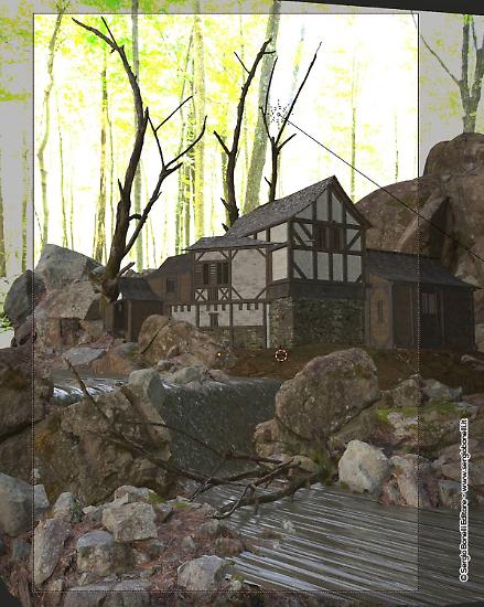 Un render 3D fatto da Luca Malisan per la casa di Alben nel bosco.