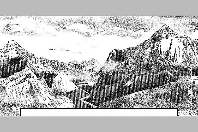 Una vignetta delle montagne disegnata da Luca Malisan.