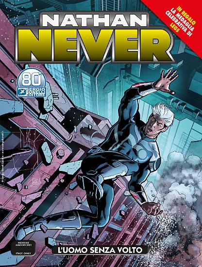 Nathan Never 360 "L'uomo senza volto", disponibile dal 18 maggio con in regalo la medaglia celebrativa di Legs!