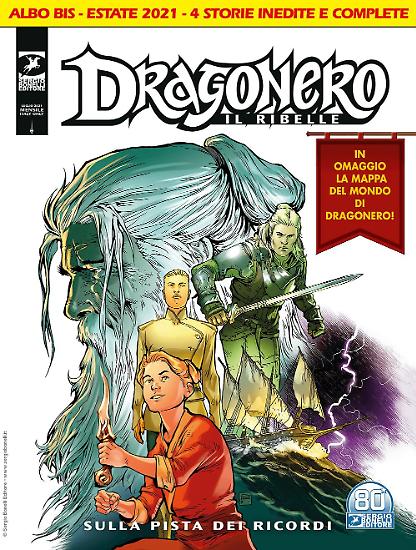 La copertina di Gianluca Pagliarani da "Sulla pista dei ricordi", Dragonero il ribelle 21 Bis.