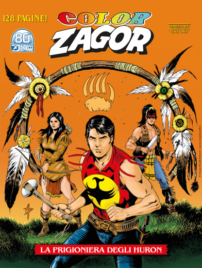 La copertina di Alessandro Piccinelli per "La prigioniera degli Huron", Color Zagor 13.