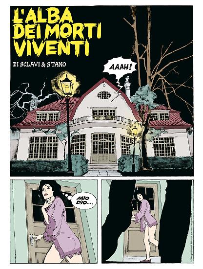 "L'alba dei morti viventi", testi di Tiziano Sclavi, disegni di Angelo Stano, colori di GFB Comics.