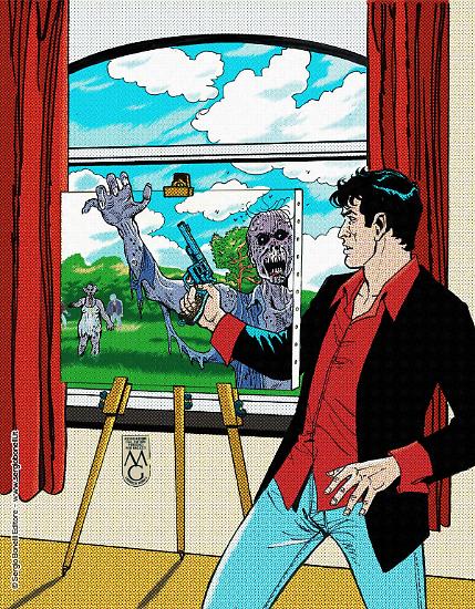 La copertina di Dylan Dog Oldboy 10 rifinita da Paolo Bacilieri e colorata da Vincenzo Filosa.