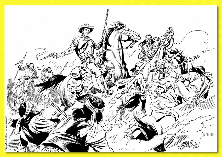 "Attacco Apache", disegno inedito di Marco Torricelli.
