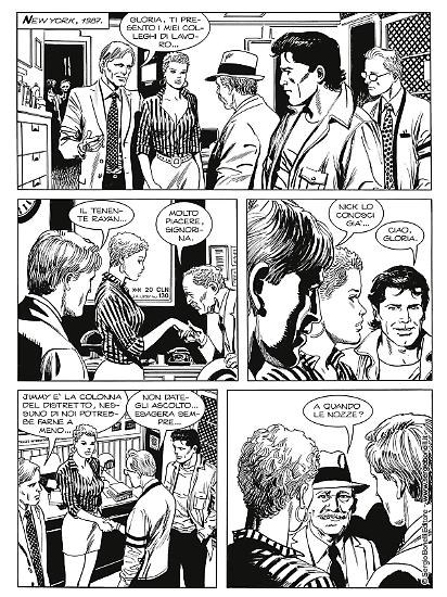 Una tavola di Giovanni Freghieri da "Trent'anni dopo", Nick Raider Le nuove indagini n.1. Testi di Claudio Nizzi.