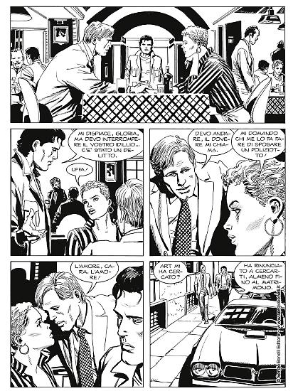 Una tavola di Giovanni Freghieri da "Trent'anni dopo", Nick Raider Le nuove indagini n.1. Testi di Claudio Nizzi.