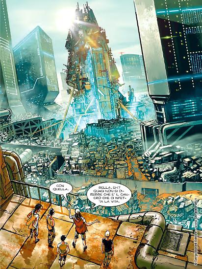 Una tavola di "Orfani. Terra - A proposito del futuro".