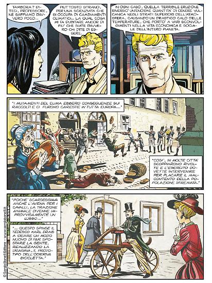 Una tavola di Fabio Grimaldi da "Nathan Never. Uniti per il pianeta". Testi di Bepi Vigna.