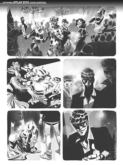 Dylan Dog 2022 - Tavola di Rita Porretto & Silvia Mericone, illustrata da Armitano.