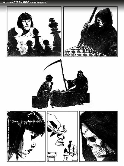 Dylan Dog 2022 - Tavola di Rita Porretto & Silvia Mericone, illustrata da Armitano.