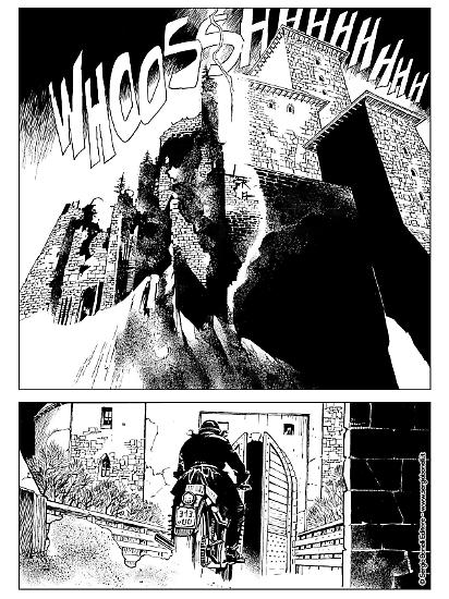 Una tavola di Stefano Andreucci da "Nel nome del figlio", Dampyr n. 266. Testi di Mauro Boselli.