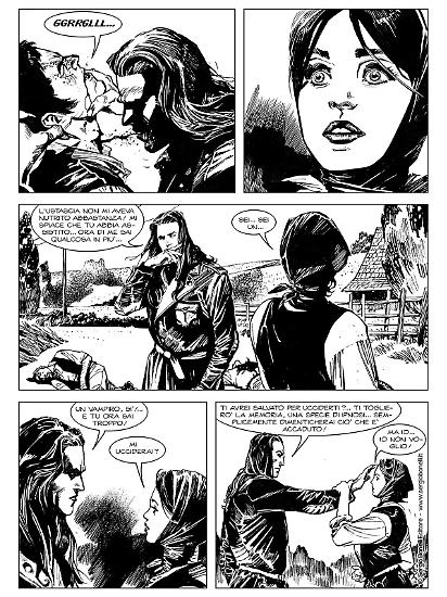 Una tavola di Stefano Andreucci da "Nel nome del figlio", Dampyr n. 266. Testi di Mauro Boselli.