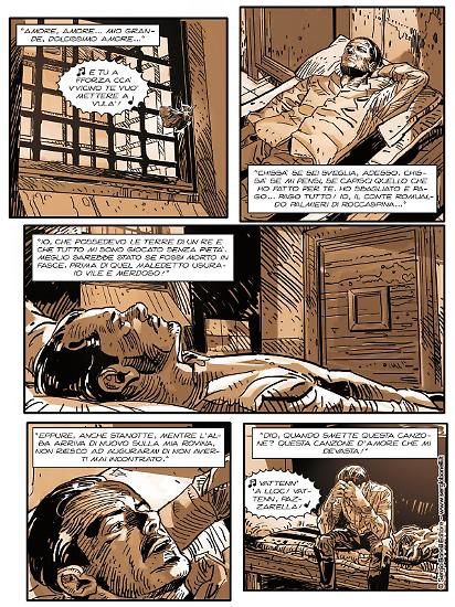 Una tavola di Luigi Siniscalchi da "Il commissario Ricciardi a fumetti: Anime di vetro". Testi di Maurizio de Giovanni e Claudio Falco.