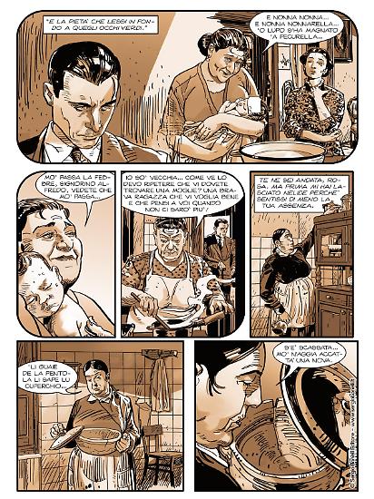 Una tavola di Luigi Siniscalchi da "Il commissario Ricciardi a fumetti: Anime di vetro". Testi di Maurizio de Giovanni e Claudio Falco.