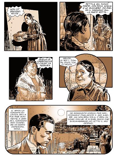 Una tavola di Luigi Siniscalchi da "Il commissario Ricciardi a fumetti: Anime di vetro". Testi di Maurizio de Giovanni e Claudio Falco.