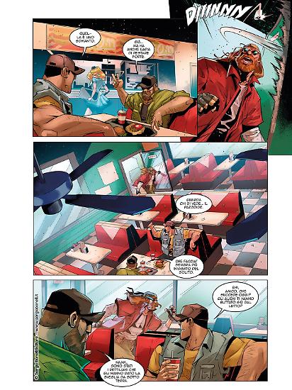 Una tavola di Alessio Moroni da "Il primo giorno", Zombicide 1. Testi di Luca Enoch e Stefano Vietti, colori di Paolo Francescutto.
