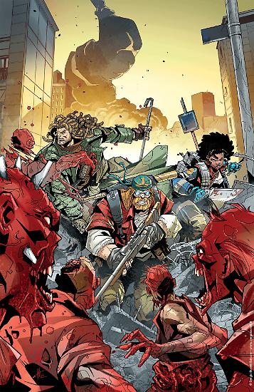 L'illustrazione di Alessio Moroni per la cover del primo numero di Zombicide "Il primo giorno".