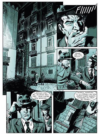 Una tavola di Alessandro Nespolino da "Il commissario Ricciardi. Serenata senza nome". Testi di Maurizio de Giovanni e Sergio Brancato.