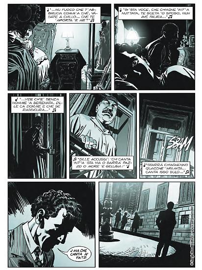 Una tavola di Alessandro Nespolino da "Il commissario Ricciardi. Serenata senza nome". Testi di Maurizio de Giovanni e Sergio Brancato.