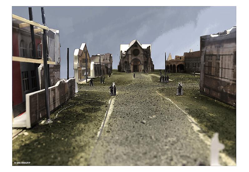 Un modellino creato da Luigi Marchione che riproduce la piazza principale di Yorvolak in "Dampyr".