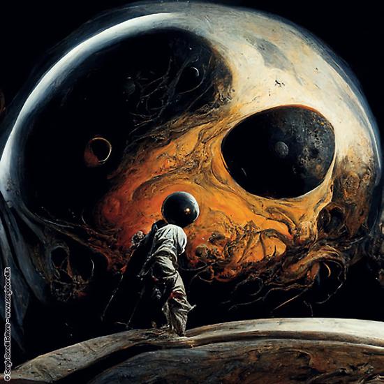 La copertina di Sergio Giardo & Midjourney per Nathan Never 379 Variant nello stile di Caravaggio.