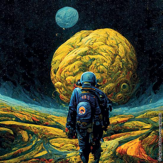 La copertina di Sergio Giardo & Midjourney per Nathan Never 379 Variant nello stile di Van Gogh.