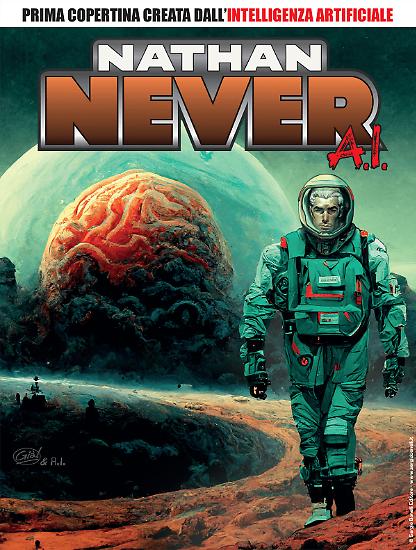 La copertina di Sergio Giardo & Midjourney per Nathan Never 379 Variant.
