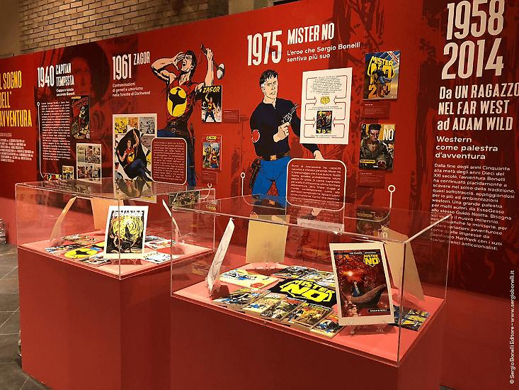 Bonelli Story Napoli - Uno scorcio della sezione dedicata all'Avventura, scattato durante l'allestimento della mostra.