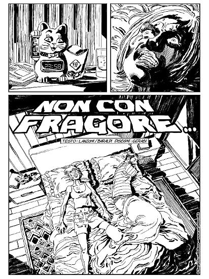 Una tavola di Sergio Gerasi da "Non confragore...". Soggetto di Claudio Lanzoni, sceneggiatura di Barbara Baraldi.