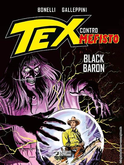 La copertina di Aurelio Galleppini per Tex contro Mefisto. Black Baron