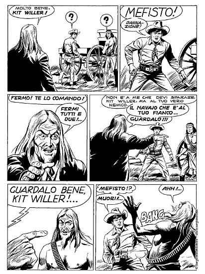 Una tavola di Aurelio Galleppini da Tex contro Mefisto. Black Baron